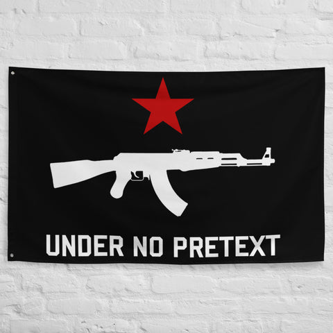Under No Pretext - Socialist, Red Star, AK47, Marx Quote, Self Defense Flag