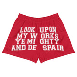 Look Upon My Works Ye Mighty And Despair - Ozymandias, Percy Bysshe Shelley, Poetry, Meme Booty Shorts