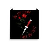 Do No Harm Take No Shit - Rose, Knife, Aesthetic, Punk, Self Care, Mental Health Poster
