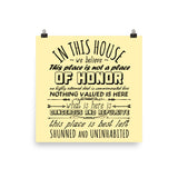 This Place Is Not A Place Of Honor - Ironic, Meme, Nuclear Waste, Live Laugh Love Parody Poster