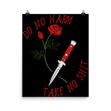 Do No Harm Take No Shit - Rose, Knife, Aesthetic, Punk, Self Care, Mental Health Poster