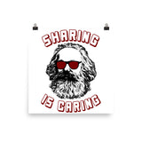 Sharing Is Caring - Karl Marx Silhouette, Socialist, Marxist, Democratic Socialism, Leftist Poster