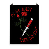 Do No Harm Take No Shit - Rose, Knife, Aesthetic, Punk, Self Care, Mental Health Poster