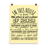 This Place Is Not A Place Of Honor - Ironic, Meme, Nuclear Waste, Live Laugh Love Parody Poster