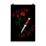 Do No Harm Take No Shit - Rose, Knife, Aesthetic, Punk, Self Care, Mental Health Poster