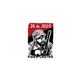 26 de Julio Fidel Castro - Cuban Revolution, Historical, Propaganda, Communist, Reproduction Sticker