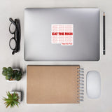 Eat The Rich Feed The Poor - Plastic Bag Meme, Socialist, Leftist, Anarchist, Anti Capitalist Sticker