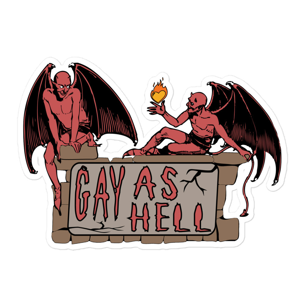 Gay As Hell - LGBTQ Pride, Meme, Demons Sticker – SpaceDogLaika