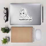 Healthcare Pls - Medicare For All, Meme, Doomer, Wojak, Leftist Sticker