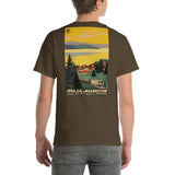 French Autocars (Back Print) - Roger Broders, Aesthetic T-Shirt