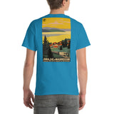 French Autocars (Back Print) - Roger Broders, Aesthetic T-Shirt