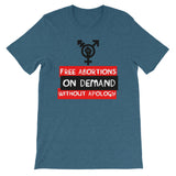 Free Abortions, On Demand, Without Apology - Feminist, Pro-Choice T-Shirt