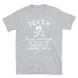 Death To All Who Stand In The Way Of Freedom For Working People Translated - Makhnovia Flag T-Shirt