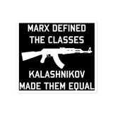 Marx Defined The Classes, Kalashnikov Made Them Equal - Sticker