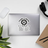 Thank A Union - Labor Union, Union Strong, Pro Worker, Industrial Workers of the World Sticker
