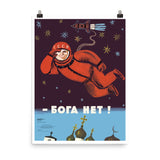 No God Up Here - Refinished, Soviet Cosmonaut Propaganda, Yuri Gagarin Poster