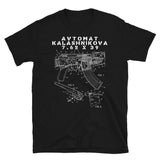 Avtomat Kalashnikova Blueprint - AK47, Mikhail Kalashnikov, Guns, Firearms, Patent T-Shirt