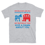 Republicans Are Red, Democrats Are Blue - Politics, Corruption, Third Party, Reform, Oligarchy, Duopoly, Meme T-Shirt