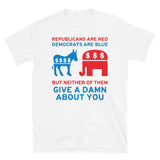 Republicans Are Red, Democrats Are Blue - Politics, Corruption, Third Party, Reform, Oligarchy, Duopoly, Meme T-Shirt