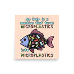 My Body Is A Machine That Turns Microplastics Into Microplastics - Ironic Meme Poster