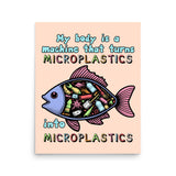 My Body Is A Machine That Turns Microplastics Into Microplastics - Ironic Meme Poster