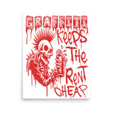 Graffiti Keeps The Rent Cheap - Punk Meme Poster