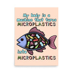 My Body Is A Machine That Turns Microplastics Into Microplastics - Ironic Meme Poster