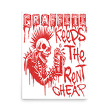 Graffiti Keeps The Rent Cheap - Punk Meme Poster