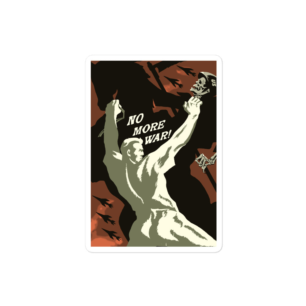 No More War! Translated - Soviet Propaganda Sticker – SpaceDogLaika