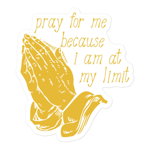 Pray For Me Because I Am At My Limit - Meme Sticker