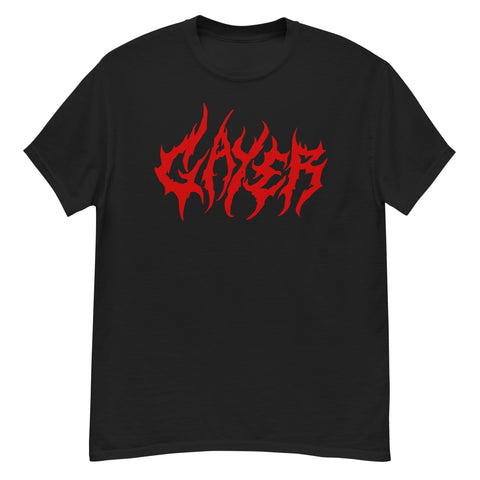 GAYER - LGBTQ, Metal, Ironic Meme T-Shirt