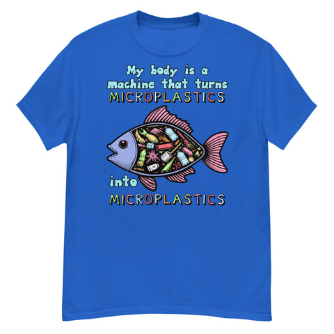 My Body Is A Machine That Turns Microplastics Into Microplastics - Ironic Meme T-Shirt