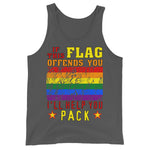 If This Flag Offends You I'll Help You Pack - LGBTQ, Gay Pride, Parody, Meme Tank Top