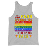 If This Flag Offends You I'll Help You Pack - LGBTQ, Gay Pride, Parody, Meme Tank Top