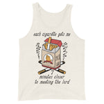 Each Cigarette Gets Me 7 Minutes Closer To Meeting The Lord - Ironic Meme Tank Top