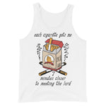 Each Cigarette Gets Me 7 Minutes Closer To Meeting The Lord - Ironic Meme Tank Top