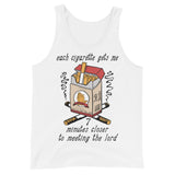 Each Cigarette Gets Me 7 Minutes Closer To Meeting The Lord - Ironic Meme Tank Top