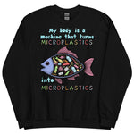 My Body Is A Machine That Turns Microplastics Into Microplastics - Ironic Meme Sweatshirt