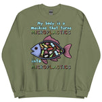 My Body Is A Machine That Turns Microplastics Into Microplastics - Ironic Meme Sweatshirt