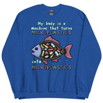 My Body Is A Machine That Turns Microplastics Into Microplastics - Ironic Meme Sweatshirt