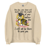 Weight of Your Endless Sins - Kitten, Surreal, Cursed Meme Sweatshirt