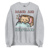 Dazed And Bedpilled - Cute Sleepy Cat Meme Sweatshirt