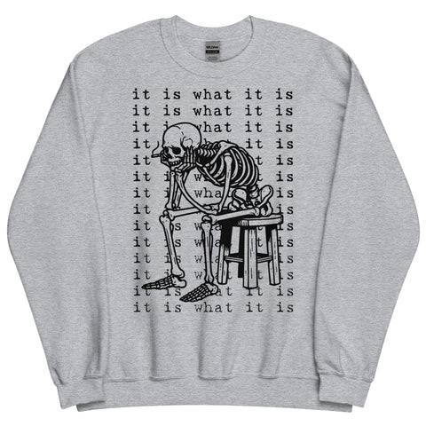 It Is What It Is - Skeleton Meme Sweatshirt