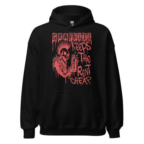 Graffiti Keeps The Rent Cheap - Punk Meme Hoodie