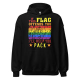 If This Flag Offends You I'll Help You Pack - LGBTQ, Gay Pride, Parody, Meme Hoodie