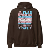 If This Flag Offends You I'll Help You Pack - LGBTQ, Transgender Pride, Parody, Meme Hoodie