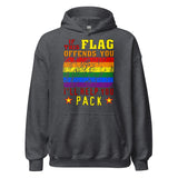 If This Flag Offends You I'll Help You Pack - LGBTQ, Gay Pride, Parody, Meme Hoodie