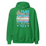 If This Flag Offends You I'll Help You Pack - LGBTQ, Transgender Pride, Parody, Meme Hoodie