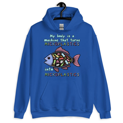 My Body Is A Machine That Turns Microplastics Into Microplastics - Ironic Meme Hoodie