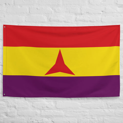 International Brigades Flag - Socialist, Spanish Civil War, Revolutionary Catalonia Flag